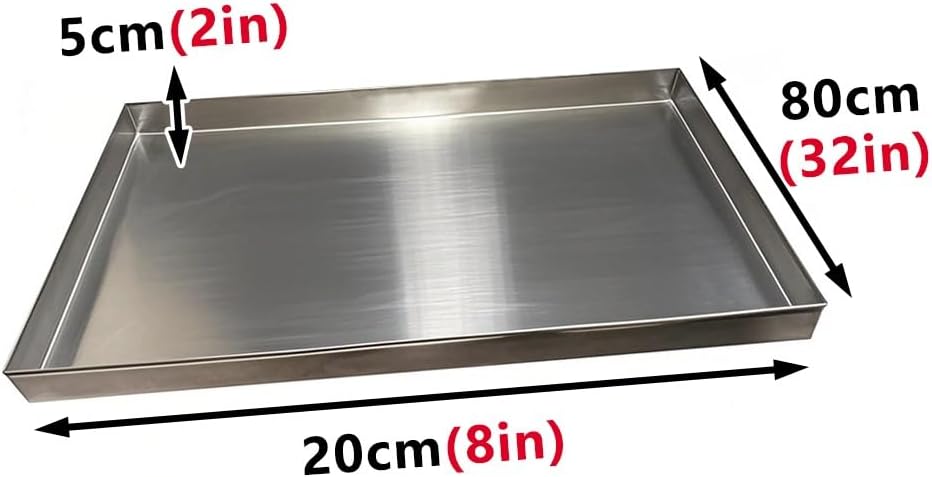 Oil Drip Tray & HVAC Drain Pan – 304 Stainless Steel 0.8mm Tray for Dog Crate Liners & AC Unit Leakage Without Drain Port