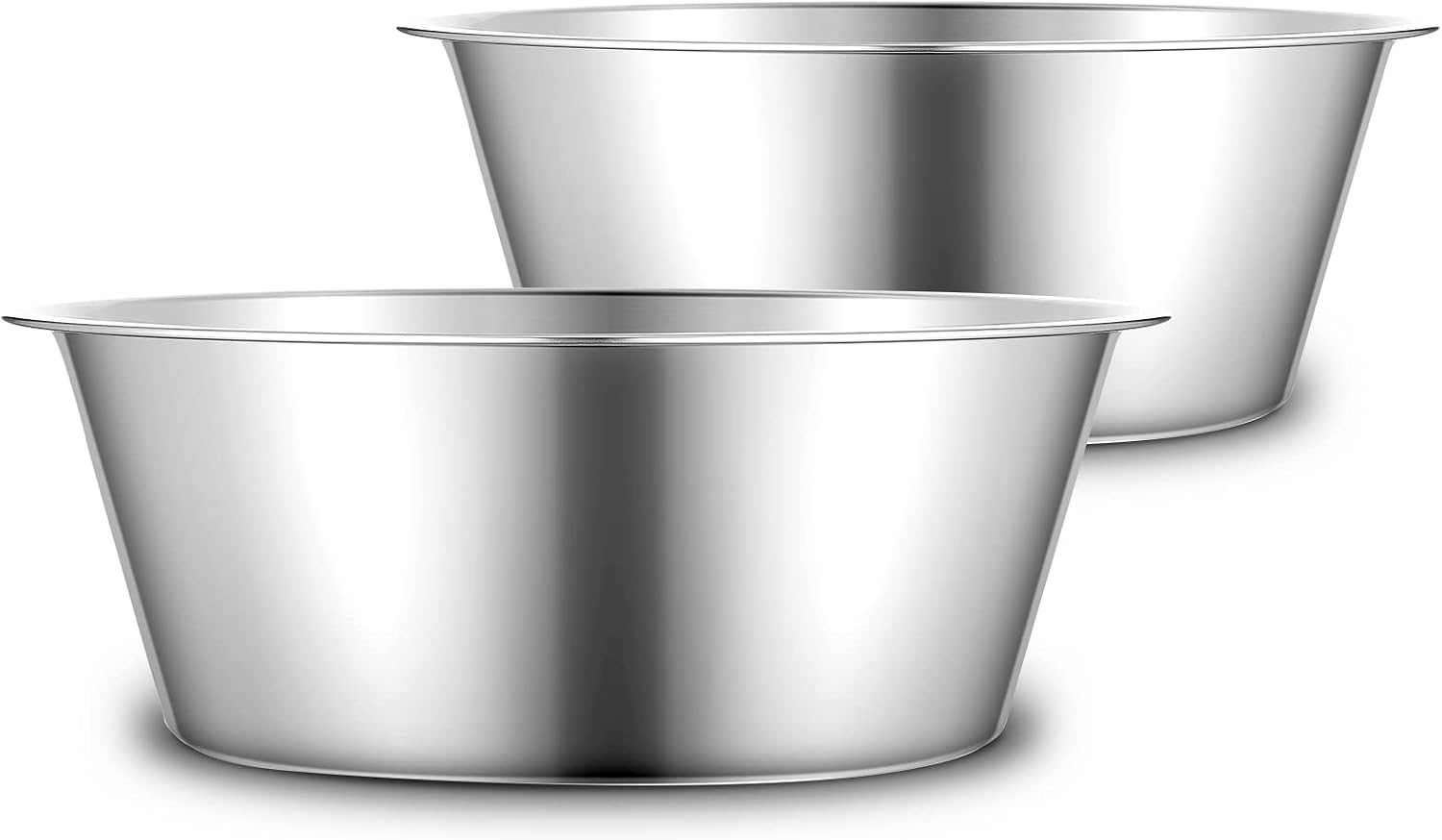 URBUDDIES 1.1 Gallon Extra Large Stainless Steel Dog Water Bowls, 2 Pack