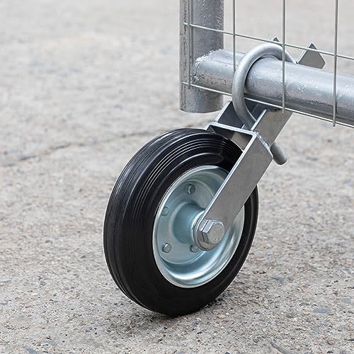 6" Gate Wheel Caster for Metal Swing Gate with 1-5/8" Thru 2" Gate Frames, Heavy Duty Gate Support Wheel for Chain Link Fence, Prevent Gate from Dragging, Silvery