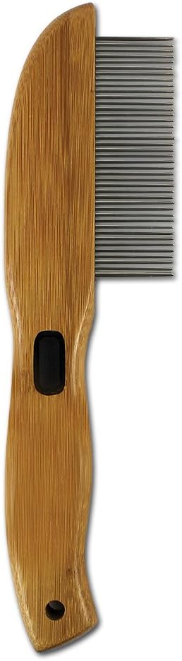 alcott Bamboo Groom Rotating Pin Comb with 41 Rounded Pins for Pets
