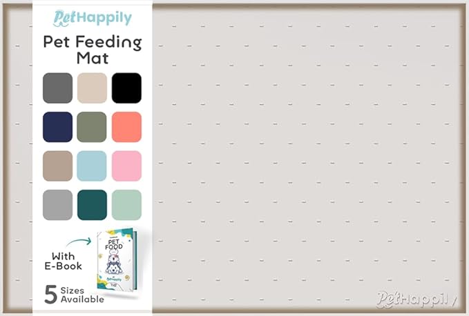 Dog Food Mat - Raised Edges Dogs Mat for Food and Water Prevent Spill, Waterproof Cat Food Mats Protect Floors, Easy Clean Dog Bowl Mats for Food and Water, Silicone Pet Feeding Placemats