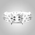 Serijoars Spiked Studded Dog Collar, PU Leather Dog Collar, Adjustable Pet Collars for Medium or Large Breed Pet (XL, White5)