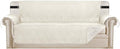 H.VERSAILTEX Reversible Sofa Slipcover Furniture Protector Water Resistant 2 Inch Wide Elastic Straps Sofa Cover Couch Covers Pets Kids Fit Sitting Width Up to 66" (Sofa: 75" x 110", Ivory/Beige)