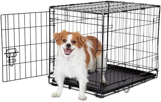 EveryYay Essentials 1-Door Folding Dog Crate, 24.5" L X 17.5" W X 19.5" H