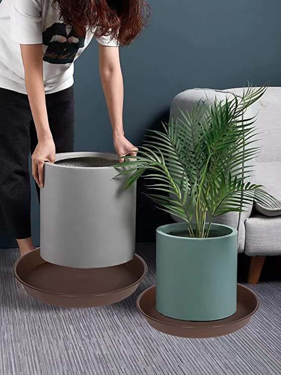 6 Pack of 12 inch Plant Saucer Bird Bath Bowl, Heavy Duty Plastic Plant Saucer 12 inch Round, Durable Plant Tray for Pots, Plant Saucers for Indoors, Plant Trays for Planter (12", Green)