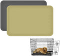 2-Pack 22.8 × 34.6 Inch Silicone Dog Crate Tray - Heavy Duty Replacement Pan & Non-Slip Liner for Large Crates, Durable Washable Bottom Trays, Odor Resistant (Dark Gray&Cream)