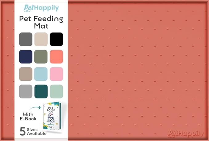 Dog Food Mat - 24x15 Raised Edges Dogs Mat for Food and Water Prevent Spill, Waterproof Cat Food Mats Protect Floors, Easy Clean Dog Bowl Mats for Food and Water, Silicone Pet Feeding Placemats