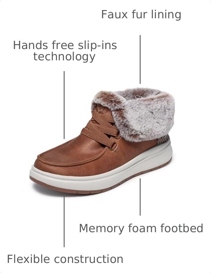 Skechers Women's Hands Free Slip-ins Skip Cute Wave - Fur Fancies | Casual bootie, Slip-ins, Faux fur lining, Skechers Memory Foam footbed, Crafted with 100% vegan materials