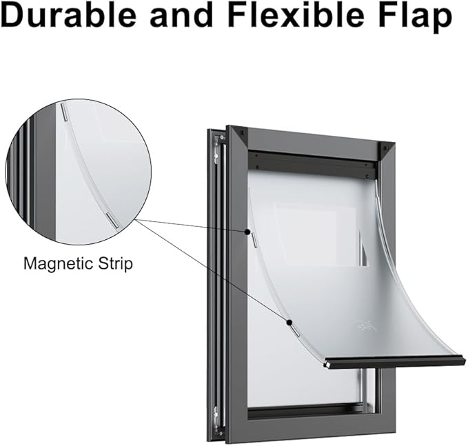 Rescumascer Extra Large Dog Door for Door, XL Dog Door with Aluminum Frame, Pet Door for Dogs up to 220lbs