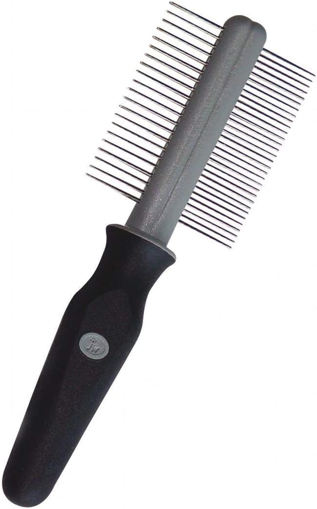 JW Pet Company GripSoft Double Sided Comb Dog Comb,White,5" x 1.75" x 10.5"