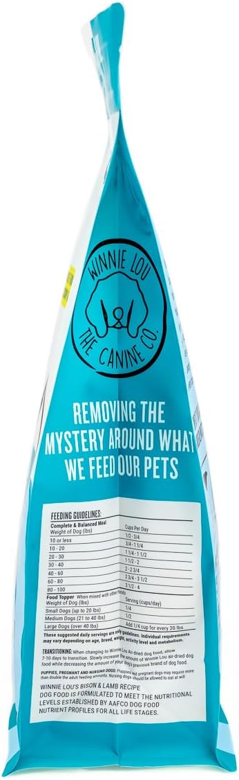 Winnie Lou The Canine Co. Air-Dried Dog Food (Bison & Lamb) | Synthetic Free, All Life Stages, Complete & Balanced