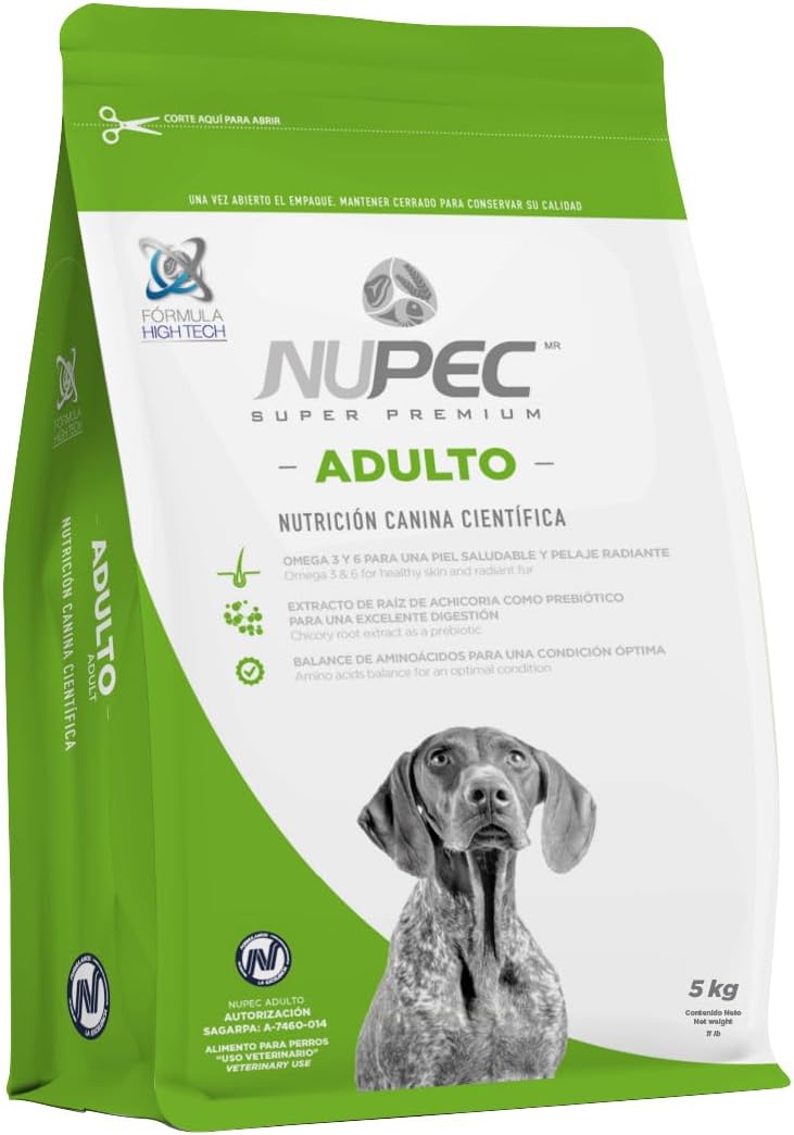 Nupec Comida para Perros, Adulto, Sabor a Carne, 5 kg (Empaque Puede variar)