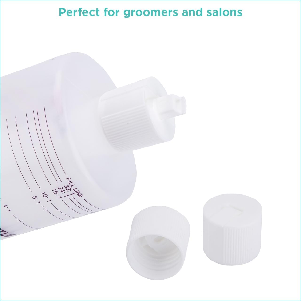 Groomer ESSENTALS 32oz Dilution Bottles - Set of 4 - Professional Dog Grooming Mixing Bottles for Shampoo, Conditioner, and Solutions