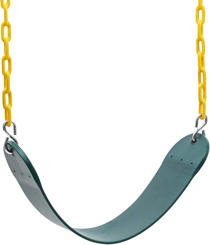 Sunnyglade 2PCS Swings Seats Heavy Duty with 66" Chain, Playground Swing Set Accessories Replacement with Snap Hooks, Support 250lb (2, Green)