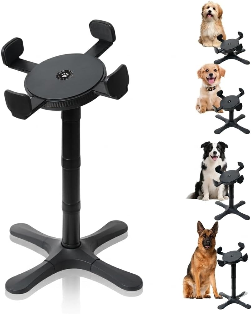 Elevated Dog Bowl Stand, 4 Adjustable Heights (4.3"/7.08"/11.81"/15.35") Raised Dog Food Bowl Holder with Tilted Anti-Slip Base, Ergonomic Pet Feeder Stand for Small Medium Large Dogs & Cats