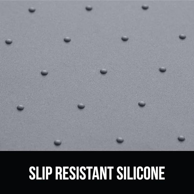 GORILLA GRIP 100% Waterproof Raised Edge BPA Free Silicone Pet Feeding Mat, Dog Cat Food Mats Contain Spills Protects Floors, Placemats for Cats and Dogs Water Bowl, Pets Accessories 23x15 Gray