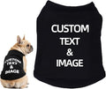 Custom Dog Shirt,Personalized Pet Apparel with Name Text Photo Image,Lightweight Breathable Puppy Kitten Cotton Vest for Small Medium Large Dogs Cats,Puppy Gift (Black, 4X-Large)