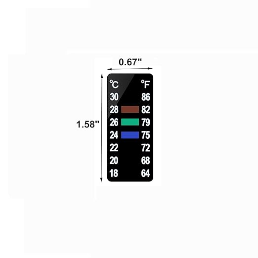 AQUANEAT 6 PCS Aquarium Thermometer Strips, Fish Tank Thermometer Sticker, Terrarium Water Temperature Test (1.58" x 0.67")