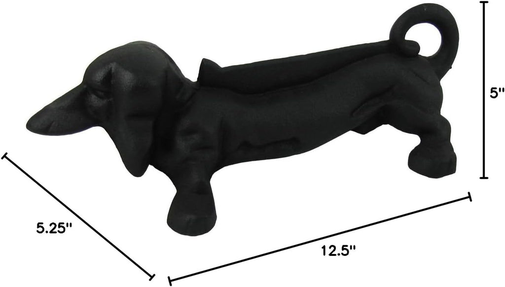 Antique Cast Iron Black Metal Dachshund Boot or Shoe Scraper