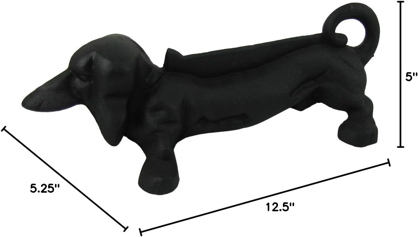 Antique Cast Iron Black Metal Dachshund Boot or Shoe Scraper