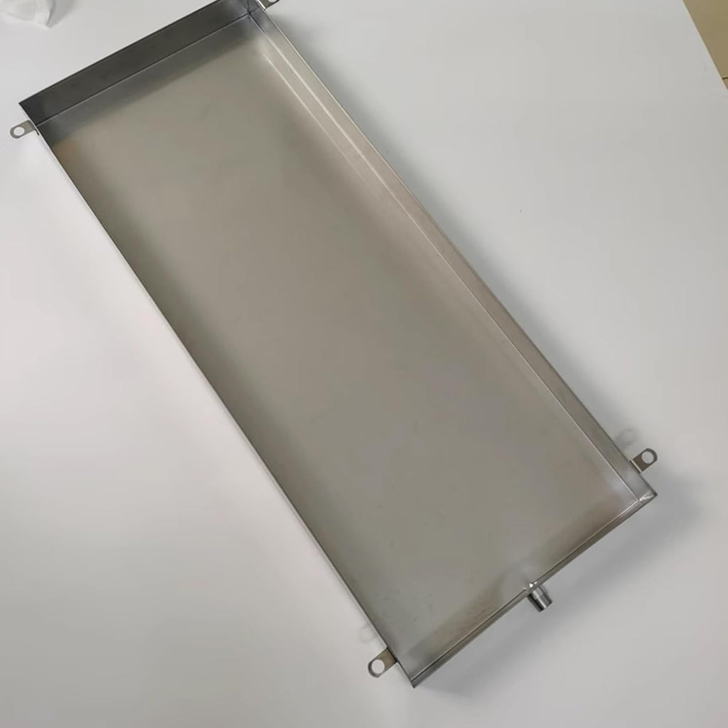 Heavy Duty 304 Stainless Steel Drain Pan - Galvanized Replacement Tray with 2m Hose, 120x70cm (47x28in), Ideal for Washing & Cleaning 50x30cm (20x12in)