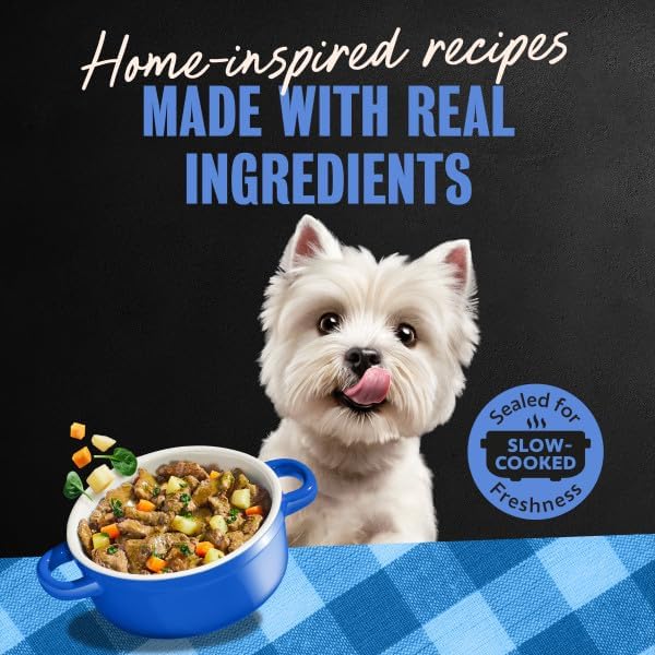 Cesar Home Delights Wet Dog Food, Dinner and Stew Variety, 3.5 oz, 24 Count | Real meat #1 ingredient, no fillers, no added sugar, no artificial flavors, complete & balanced, easy peel trays