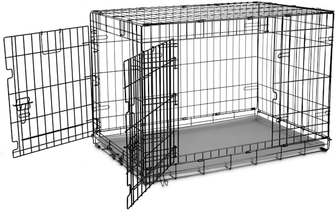 EveryYay by Petco 2-Door Dog Crate Large 36.8" L X 23.2" W X 24.9" H Black: No Handles