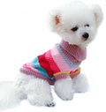 Rainbow Puppy Sweater for Small Dog Pullover Knitted Dog Sweatshirt Cable Cat Knitwear Warm Pet Clothes for Kitten Chihuahua Yorkie Toy Poodle (Rainbow, Large)