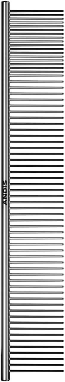 Andis 68545 Stainless Steel Pet Dematting Comb, 10in | Removes knots, mats & loose hair, lightweight balanced design, dog grooming brush accessory