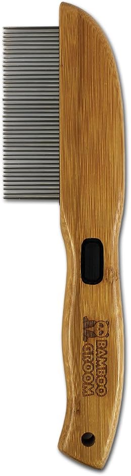 alcott Bamboo Groom Rotating Pin Comb with 41 Rounded Pins for Pets