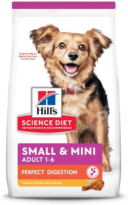 Hill's Science Diet Adult 1-6 Perfect Digestion Small & Mini Dry Dog Food | #1 Veterinarian Recommended, Chicken & Brown Rice, 3.5 lb. Bag