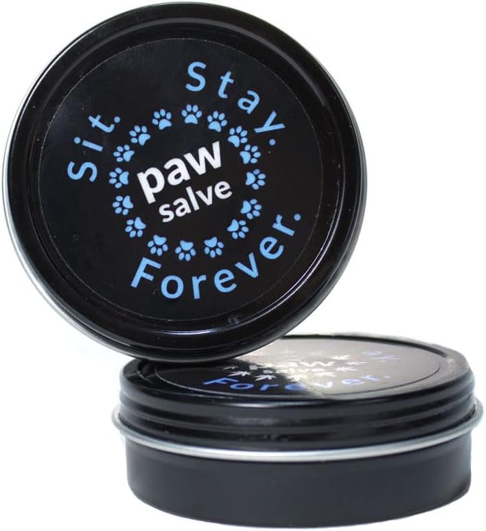 Sit Stay Forever Organic Paw Salve for Dogs & Cats, 2 oz. tin, All Season Paw Protection, Healing, Moisturizing and Repairing Paw Health, for Cracked, Dried, Injured Feet and Noses.