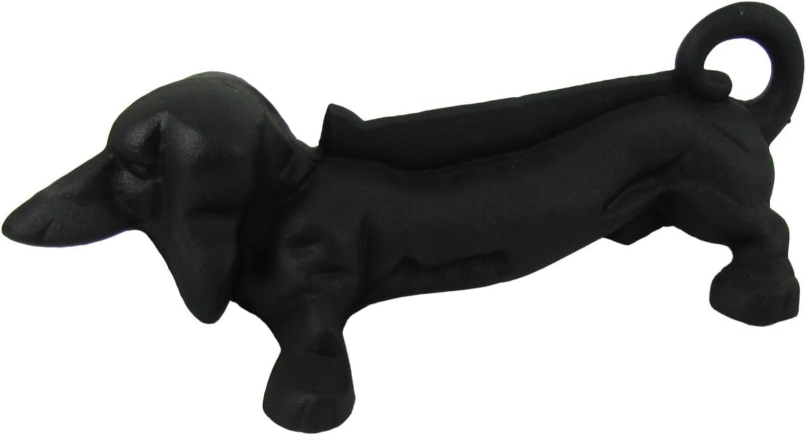 Antique Cast Iron Black Metal Dachshund Boot or Shoe Scraper