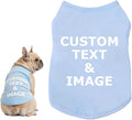 Custom Dog Shirt,Personalized Pet Apparel with Name Text Photo Image,Lightweight Breathable Puppy Kitten Cotton Vest for Small Medium Dogs Cats,Puppy Gift (Blue, Medium)