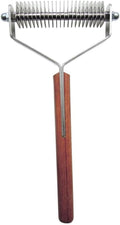 Mars Coat King Double Wide Dematting Undercoat Grooming Rake Stripper Tool for Dogs and Cats, Stainless Steel with Wooden Handle, Made in Germany, 23-Blade
