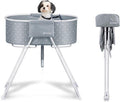 Portable Foldable Dog Bathtub for Small & Medium Dogs (Gray) | Lightweight aluminum frame with elevated design for comfortable bathing and easy storage.