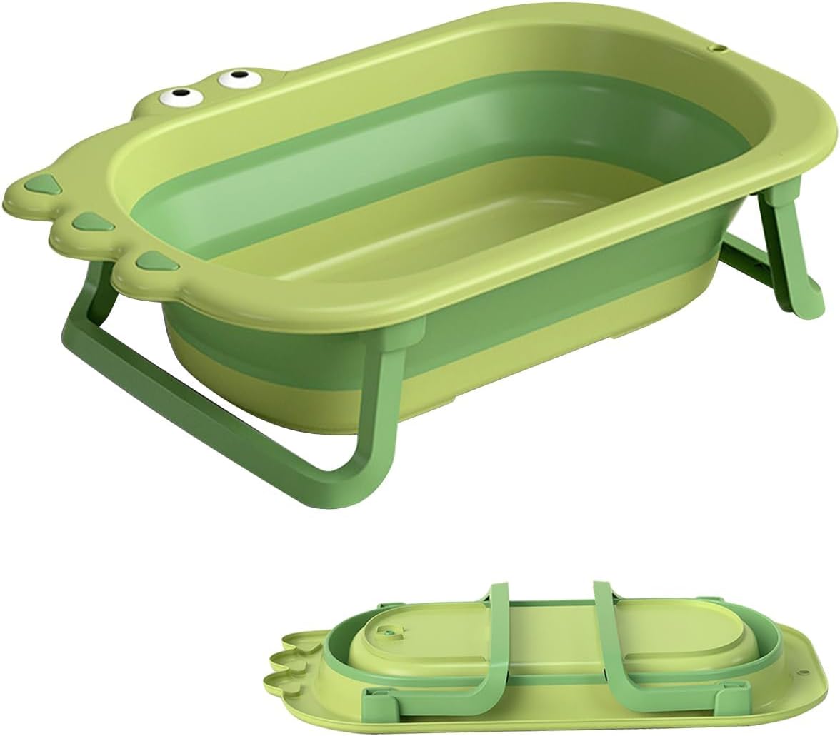 31" Foldable Dog Bath Tub, Portable Pet Washing Basin with Drain | Green, Non-Slip Bottom, for Small Medium Pets, Doubles as Dog Pool, Dries Fast, Patio & Balcony