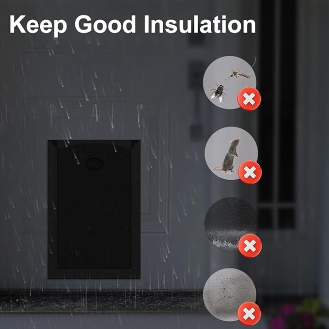 [MAVRICPOWER] Aluminum Large Dog Door for Door, Doggie Door with Two Sliding Panels for Extreme Weather, Doggy Door for Large Dogs up to 80lbs