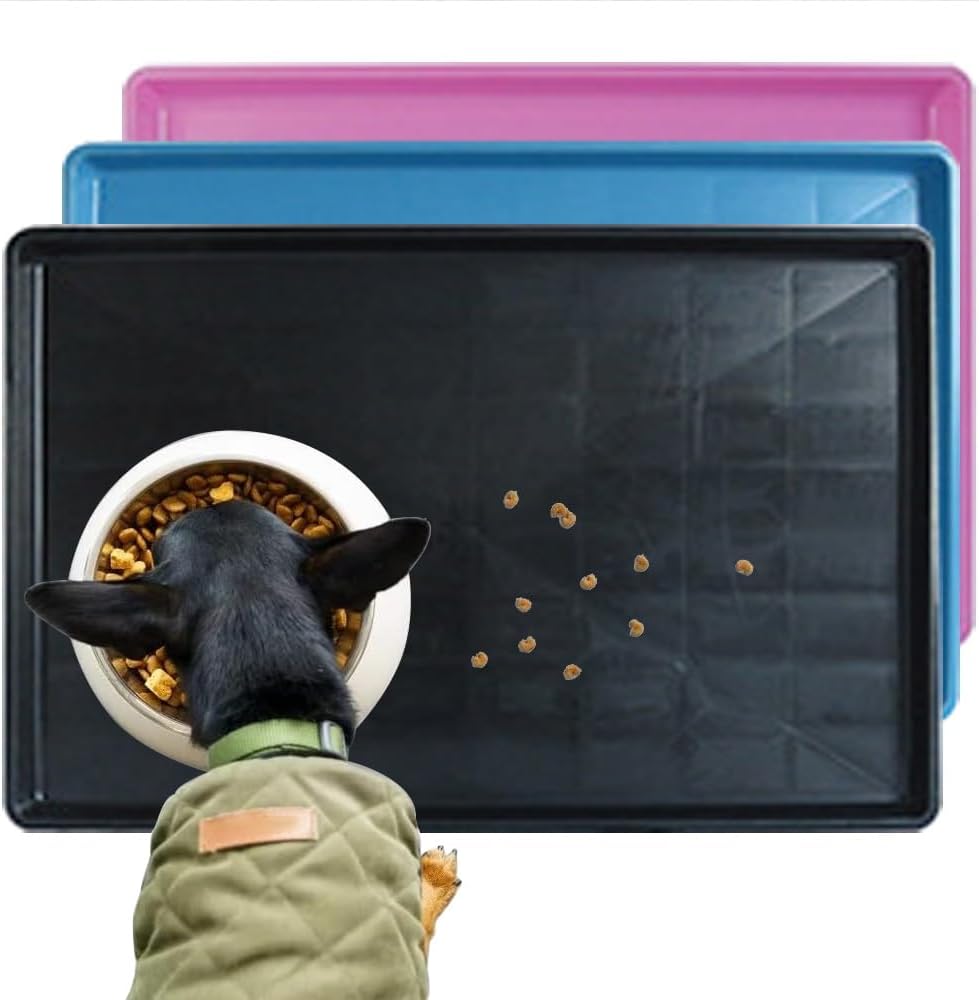 Dog Crate Pan Replacement Bottom Tray for Pet Cages Crates Avoid Water or Food Spilling Out Dishwasher Safe Blue 22.8" LX16.3 WX1.2 H