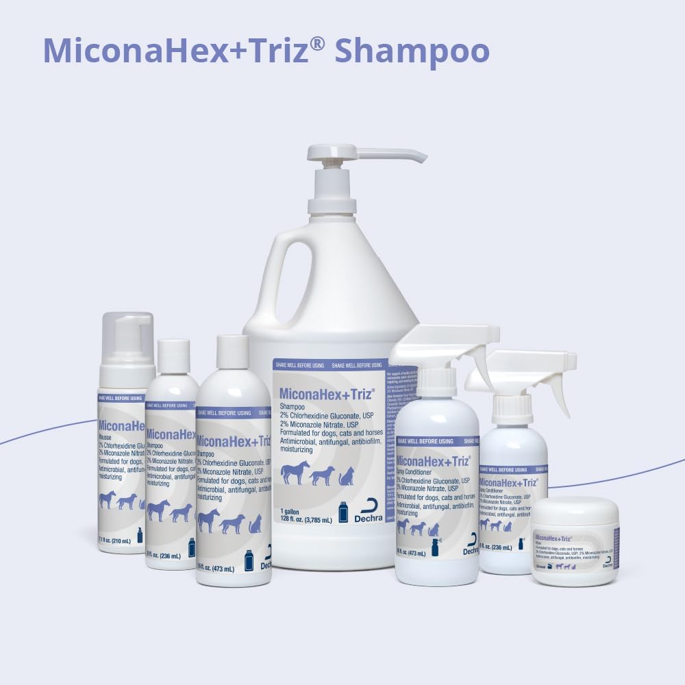 MiconaHex+Triz Shampoo for Dogs, Cats and Horses, 8 oz | Antibiofilm, Moisturizing; Packaging May Vary
