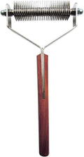 Mars Coat King Double Wide Dematting Undercoat Grooming Rake Stripper Tool for Dogs and Cats, Stainless Steel with Wooden Handle, Made in Germany, 30-Blade
