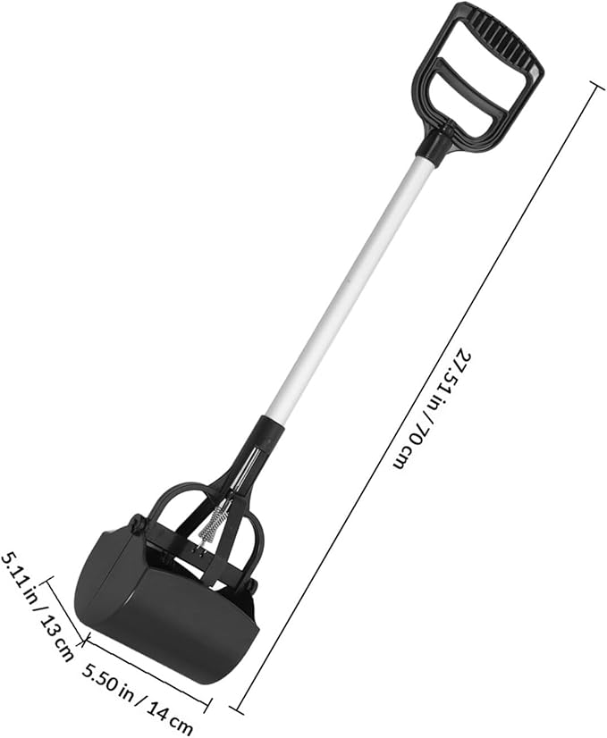 Kisangel Long Handle Pet Waste Scooper Black Dog Waste Picker Outdoor Poop Scoop Tool for Convenient Dog Walking Cleanup Random Color