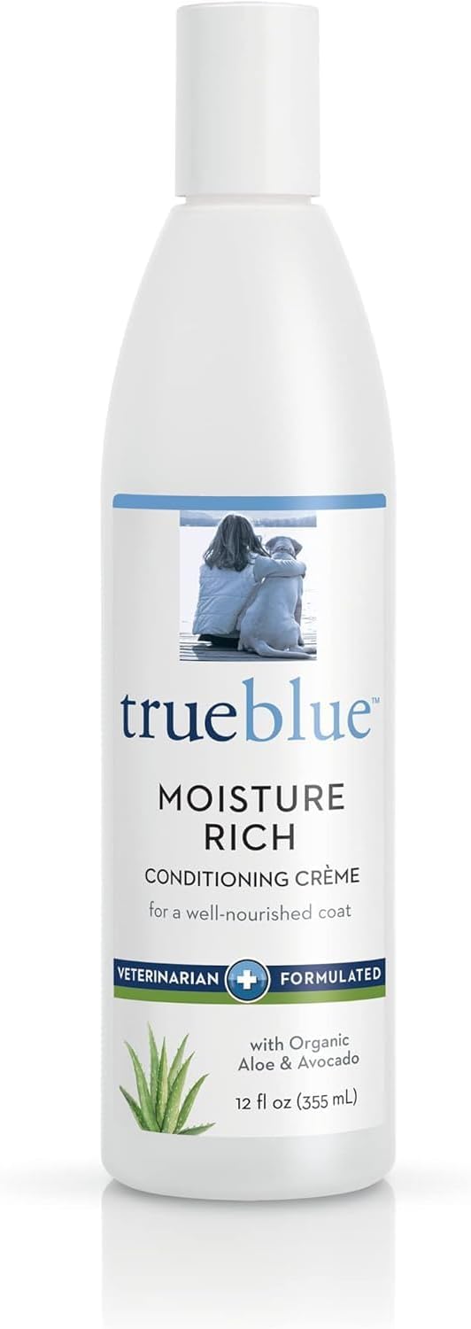 Trueblue Aloe & Avocado Moisture-Rich Conditioning Dog Crème – Conditioner Cream for Dogs, Puppies - Deodorizing, Moisturizing, Tearless – Toxin Free, Natural Botanical Blend – 12 Fl. Oz.