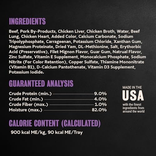 Cesar Classic Loaf in Sauce Wet Dog Food, Filet Mignon, 3.5 oz, 24 Count | Made in USA, Real beef #1 ingredient, no fillers/added sugar/artificial flavors, use as meal or topper, easy peel trays