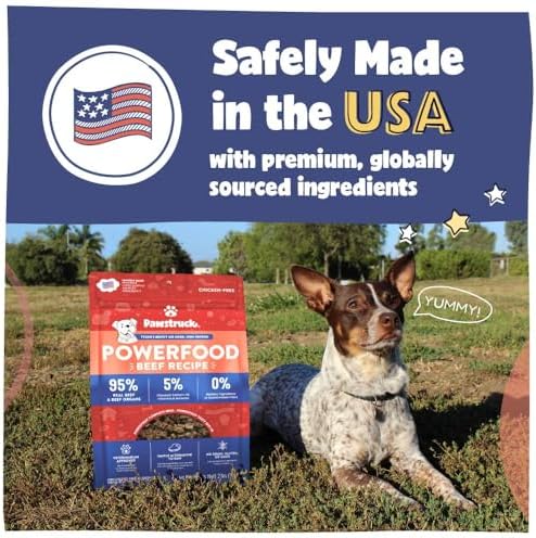 Pawstruck Air Dried Dog Food with Real Beef, Grain-Free, Made in USA, Non-GMO & Vet Recommended, High Protein Limited Ingredient Full-Feed for All Breeds & Ages, 2lb Bag