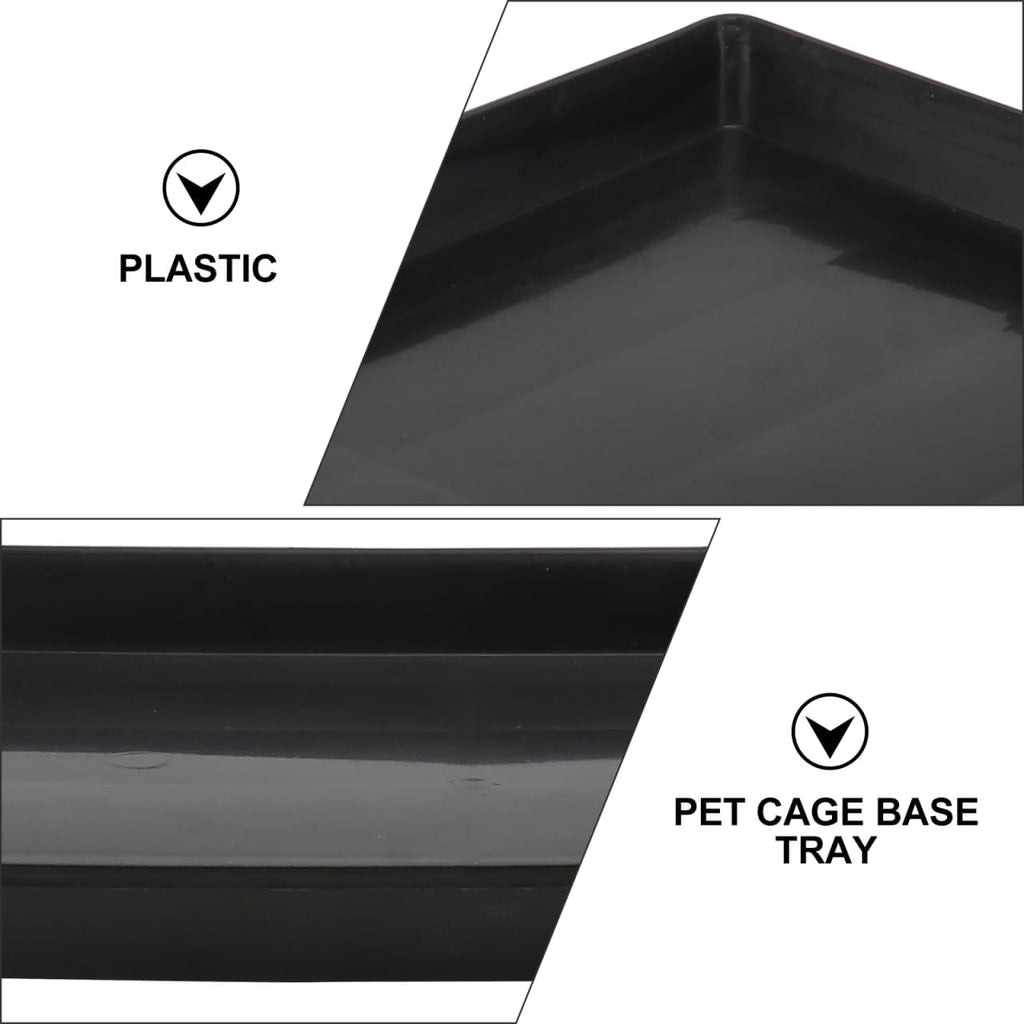 Kisangel Pet Cage Tray Plastic Dog Crate Tray Replacement Pan for Cat Crate Small Animal Cage Leakproof Stain and Odor Resistant Easy Clean Black 16.92 X 12.79 X 0.98 in