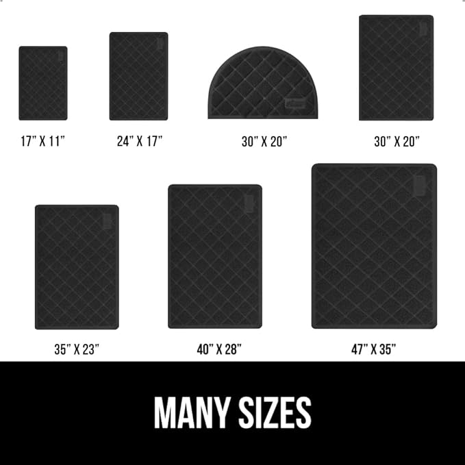 GORILLA GRIP Cat Litter Box Mat, Water Resistant, US Designed Kitty Litter Trapping Mats, Easy to Clean, Scatter Control, Less Mess and Clean Floors, Kitten Supplies for Indoor Cats, 17x11 Black