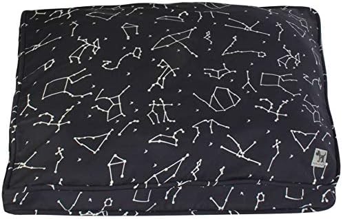 Molly Mutt Sheepy Wool-Filled Crate Pad, GOTS-Certified 100% Organic Cotton Canvas Cover with Soft 100% Natural Wool Insert, Ideal for Dog Bed or Kennel, Rocketman, 54" x 37" x 2.5"