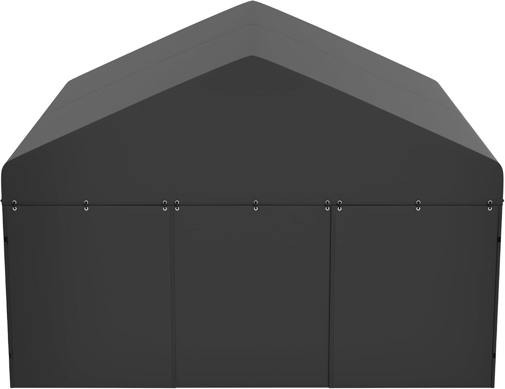 Petony Outdoor Dog Kennel Steel Ideal Dog Fence for Medium/Small Dogs Anti-Rust Coating Cage with Roof All Weather Resistant Dog House with Double Locks