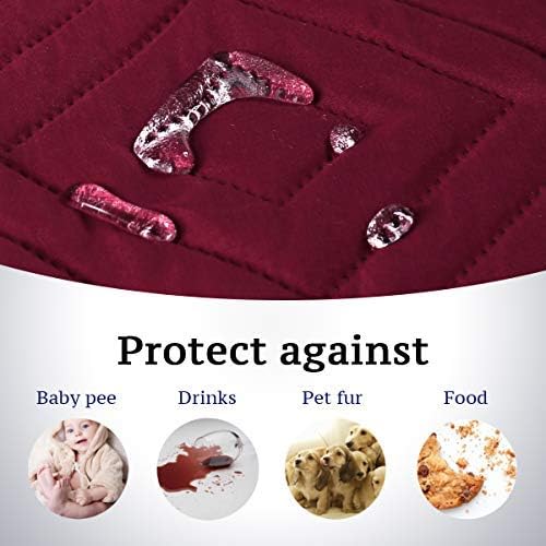 H.VERSAILTEX Reversible Quilted Recliner Covers Water Resistant Furniture Protector for Reclienr Chair with Elastic Straps for Pets Kids Sitting Width Up to 28"(Oversized Recliner, Red/Tan)